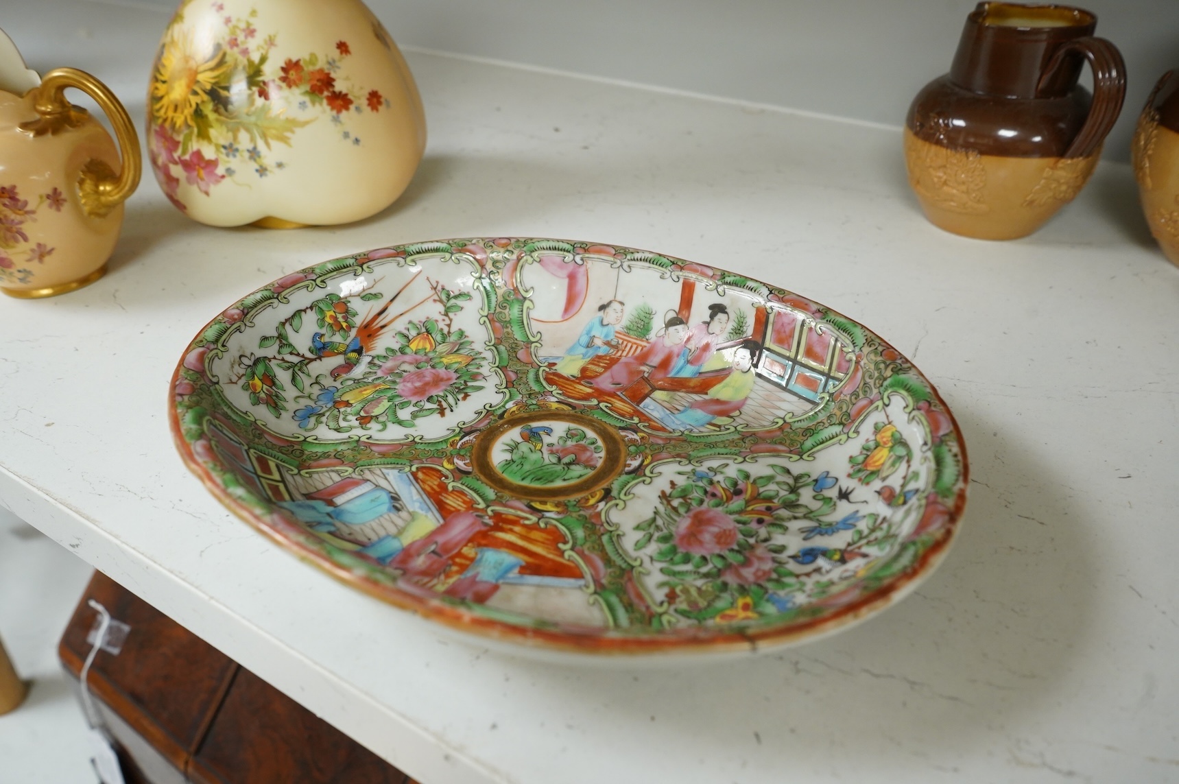 A 19th century Chinese famille rose dish, 26cm
